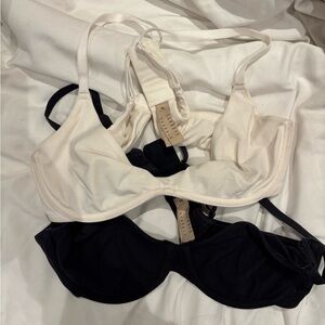 Women's Black and Cream Bras